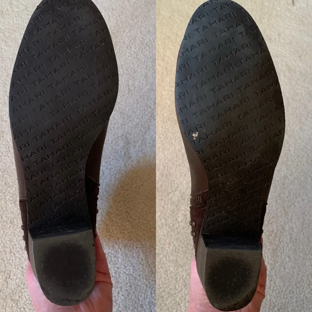 Tahari Brown Leather Booties - Picture 3 of 4